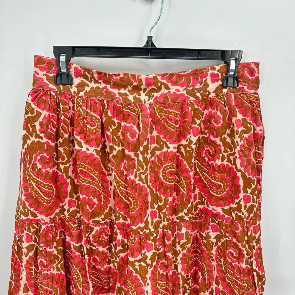 CLEOBELLA  NWT Jacinta Pink Brown Maxi Skirt with Pockets // M - Picture 6 of 14